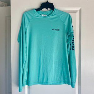 Columbia Womens Teel Blue Activewear Shirt Size Medium